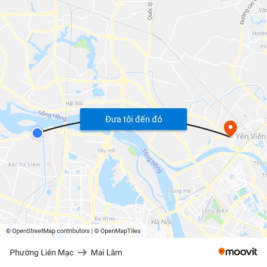 Phường Liên Mạc to Mai Lâm map