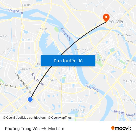 Phường Trung Văn to Mai Lâm map