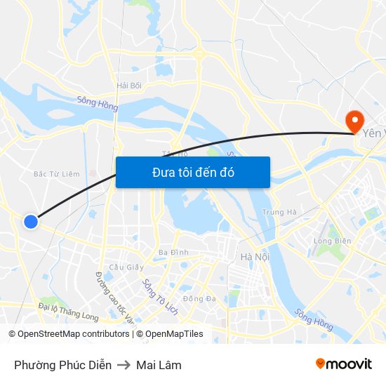 Phường Phúc Diễn to Mai Lâm map