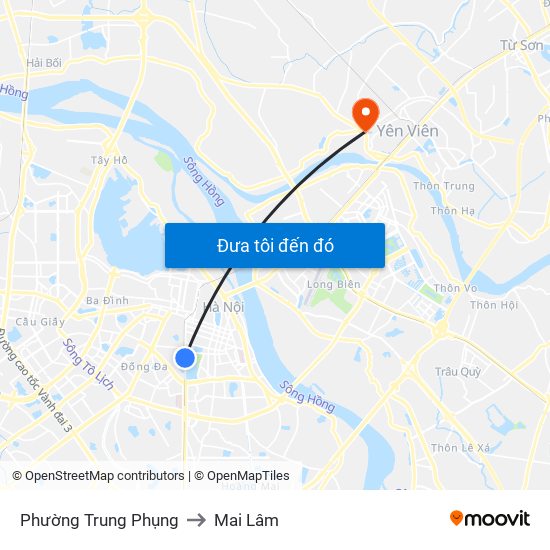 Phường Trung Phụng to Mai Lâm map