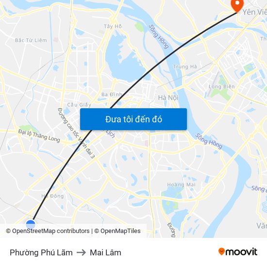 Phường Phú Lãm to Mai Lâm map