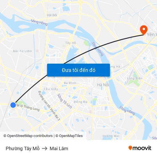 Phường Tây Mỗ to Mai Lâm map