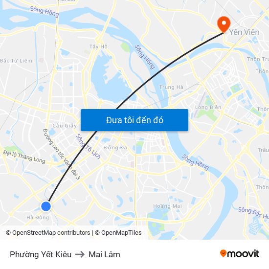 Phường Yết Kiêu to Mai Lâm map