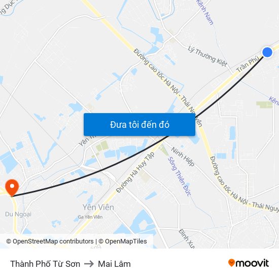 Thành Phố Từ Sơn to Mai Lâm map