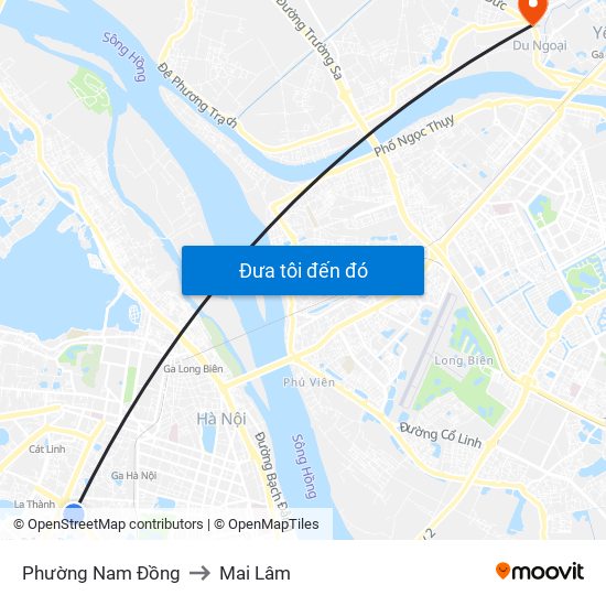 Phường Nam Đồng to Mai Lâm map