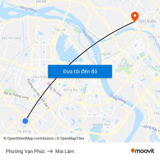 Phường Vạn Phúc to Mai Lâm map