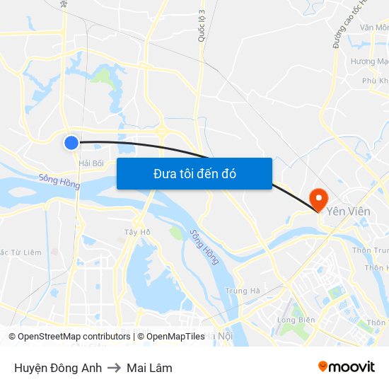 Huyện Đông Anh to Mai Lâm map