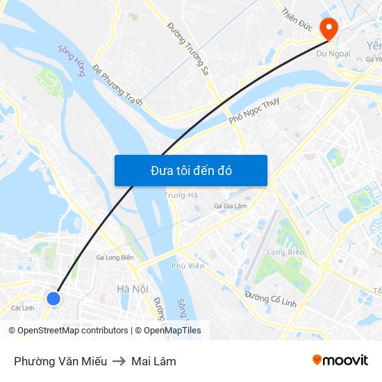 Phường Văn Miếu to Mai Lâm map