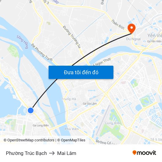 Phường Trúc Bạch to Mai Lâm map