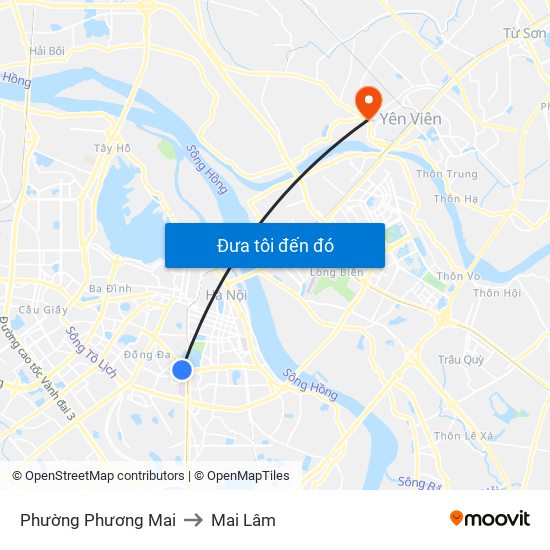 Phường Phương Mai to Mai Lâm map