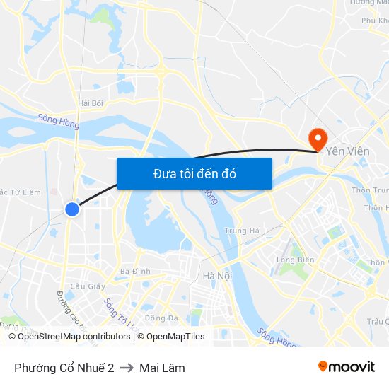 Phường Cổ Nhuế 2 to Mai Lâm map