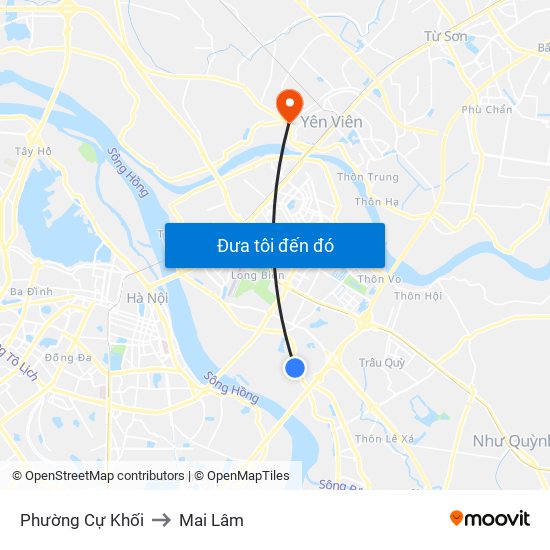 Phường Cự Khối to Mai Lâm map