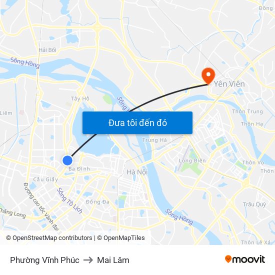 Phường Vĩnh Phúc to Mai Lâm map