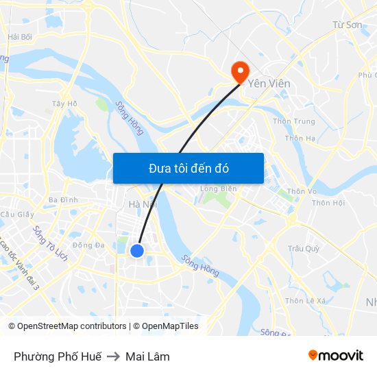 Phường Phố Huế to Mai Lâm map