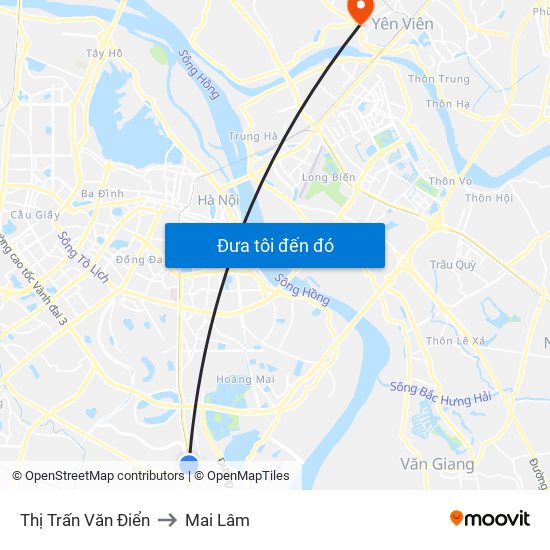 Thị Trấn Văn Điển to Mai Lâm map