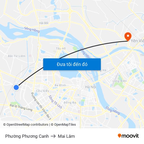 Phường Phương Canh to Mai Lâm map