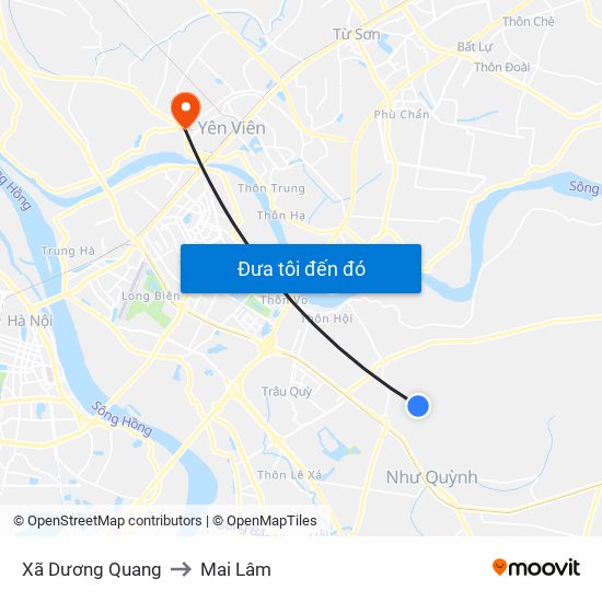 Xã Dương Quang to Mai Lâm map