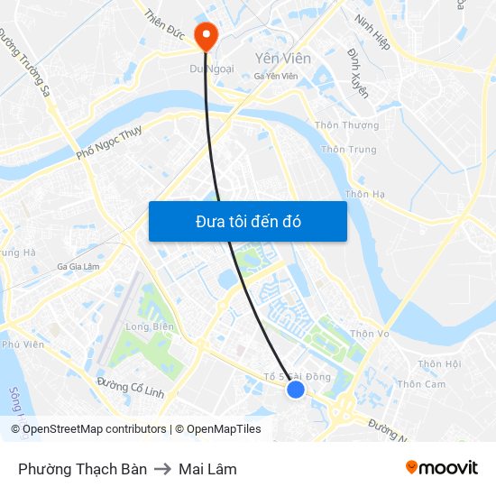 Phường Thạch Bàn to Mai Lâm map
