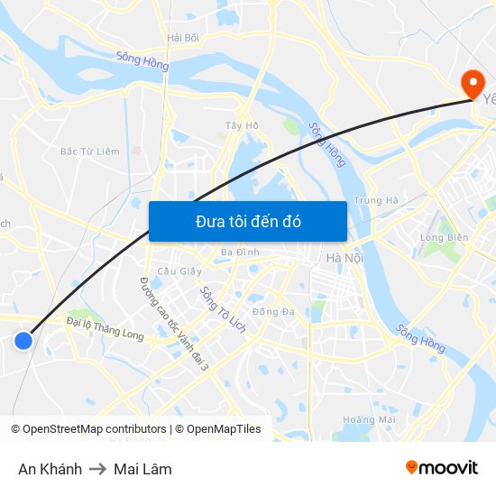 An Khánh to Mai Lâm map