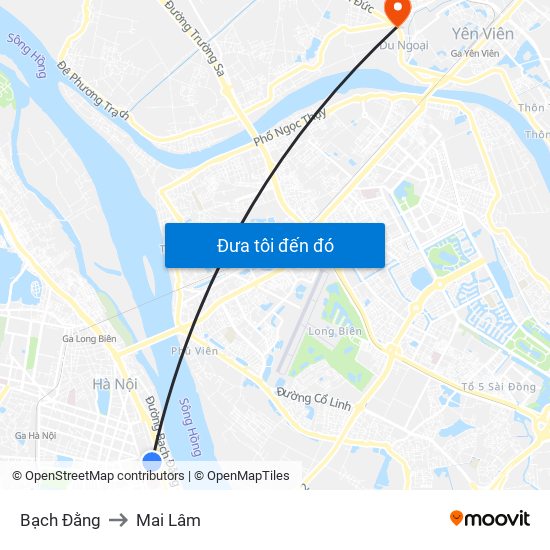 Bạch Đằng to Mai Lâm map