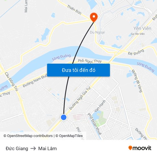 Đức Giang to Mai Lâm map