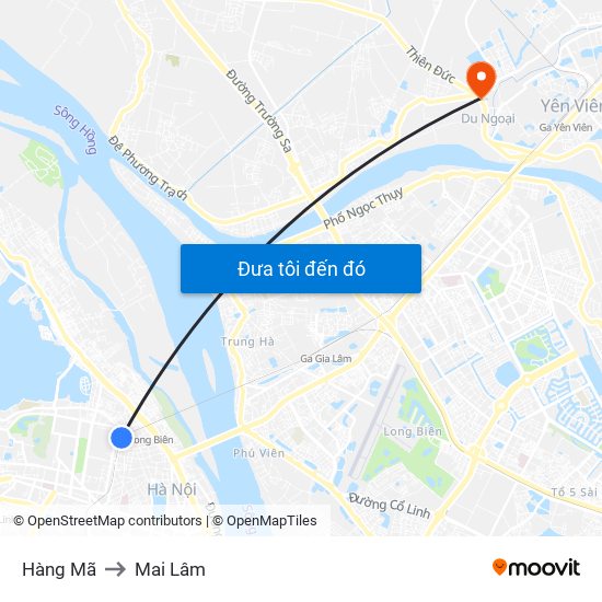 Hàng Mã to Mai Lâm map