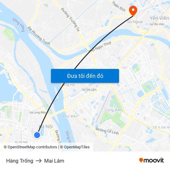 Hàng Trống to Mai Lâm map