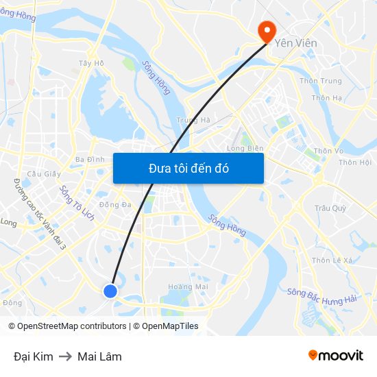 Đại Kim to Mai Lâm map