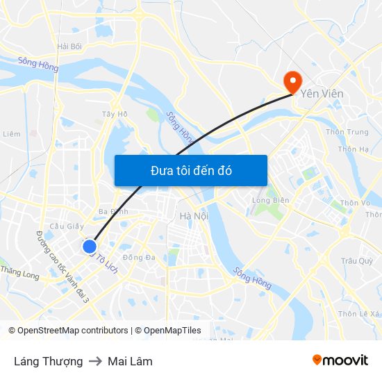 Láng Thượng to Mai Lâm map