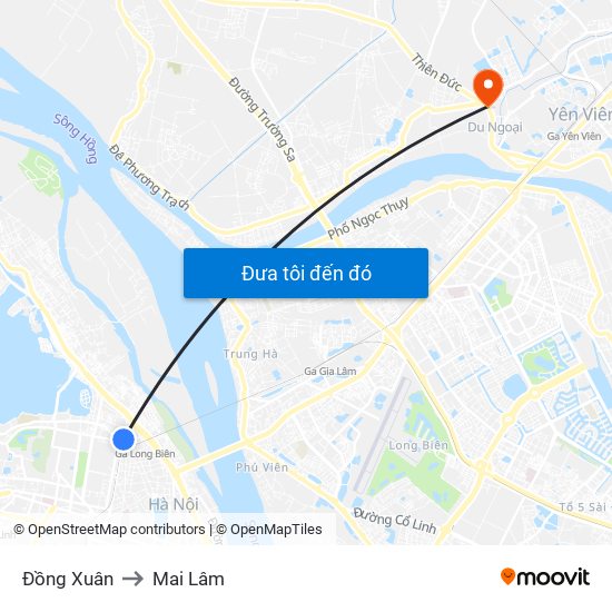 Đồng Xuân to Mai Lâm map