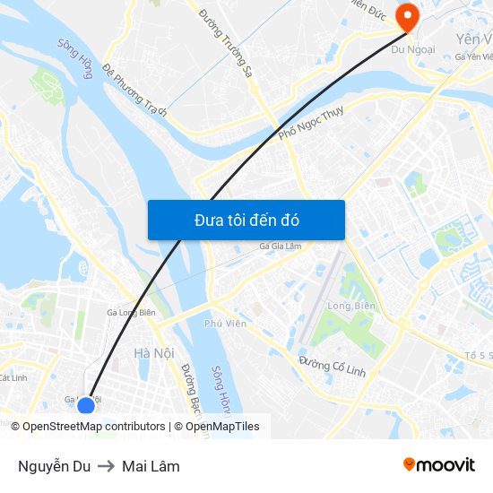 Nguyễn Du to Mai Lâm map