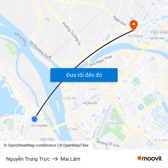 Nguyễn Trung Trực to Mai Lâm map