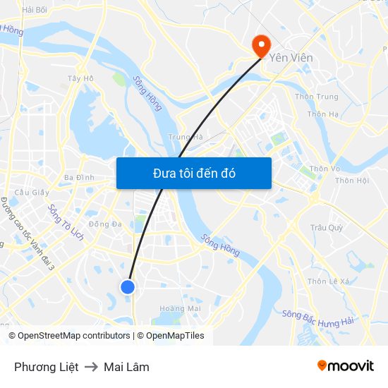 Phương Liệt to Mai Lâm map