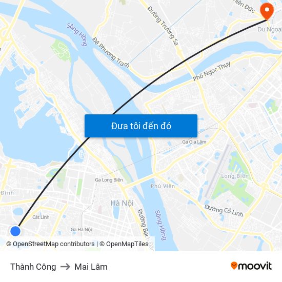 Thành Công to Mai Lâm map