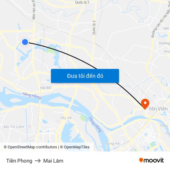 Tiền Phong to Mai Lâm map
