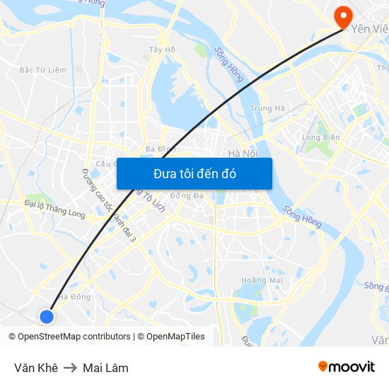 Văn Khê to Mai Lâm map