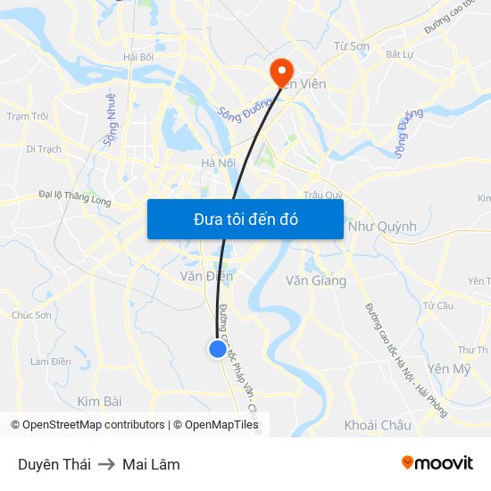 Duyên Thái to Mai Lâm map