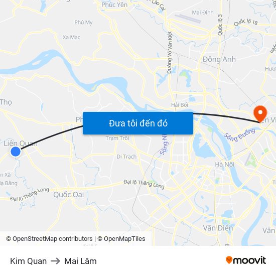 Kim Quan to Mai Lâm map