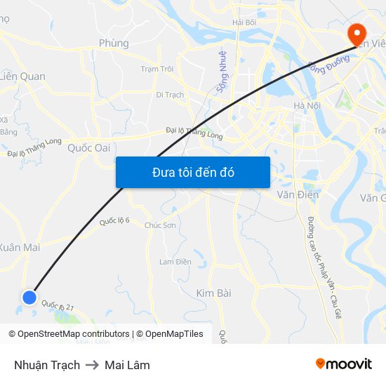 Nhuận Trạch to Mai Lâm map