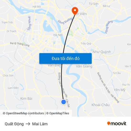 Quất Động to Mai Lâm map