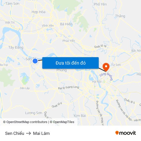 Sen Chiểu to Mai Lâm map