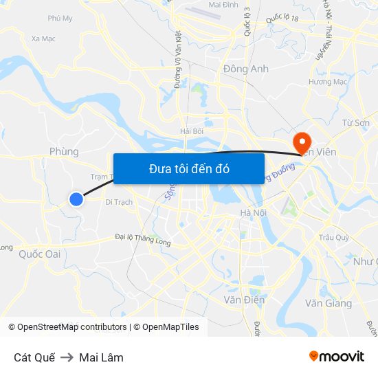 Cát Quế to Mai Lâm map