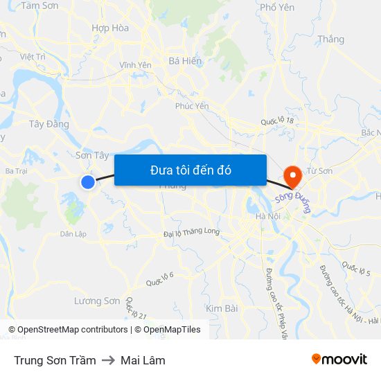 Trung Sơn Trầm to Mai Lâm map