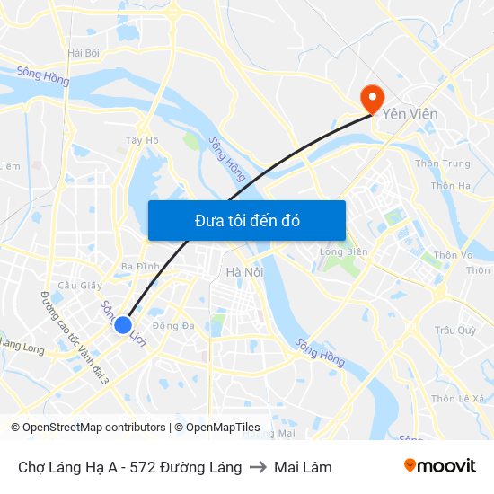 Chợ Láng Hạ A - 572 Đường Láng to Mai Lâm map