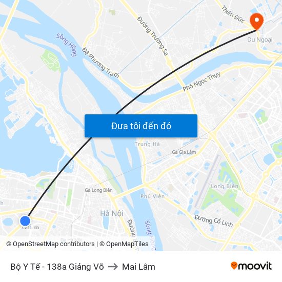Bộ Y Tế - 138a Giảng Võ to Mai Lâm map