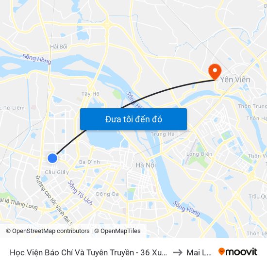 Học Viện Báo Chí Và Tuyên Truyền - 36 Xuân Thủy to Mai Lâm map