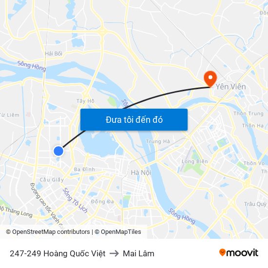 247-249 Hoàng Quốc Việt to Mai Lâm map