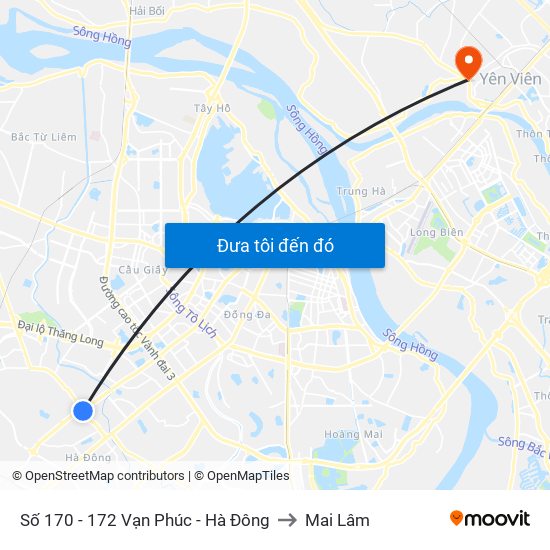 Số 170 - 172 Vạn Phúc - Hà Đông to Mai Lâm map