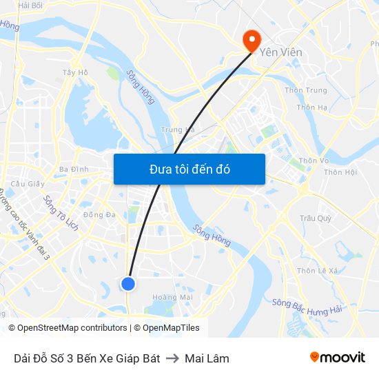 Dải Đỗ Số 3 Bến Xe Giáp Bát to Mai Lâm map