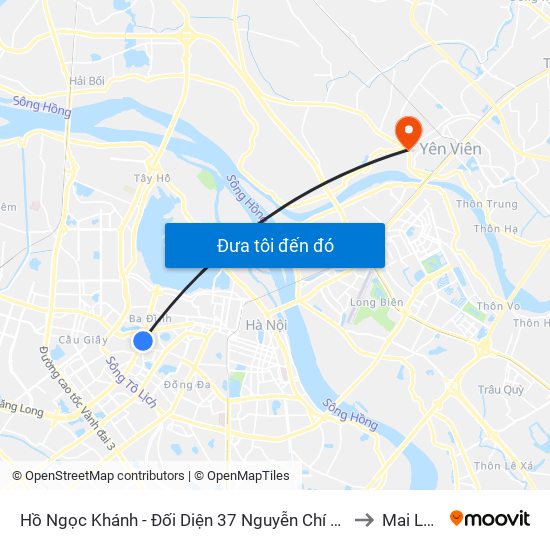 Hồ Ngọc Khánh - Đối Diện 37 Nguyễn Chí Thanh to Mai Lâm map